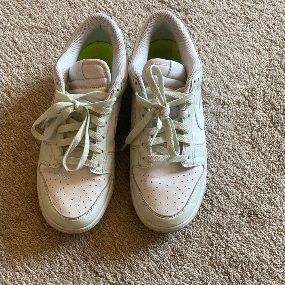 White and Green Sneakers (barly worn)